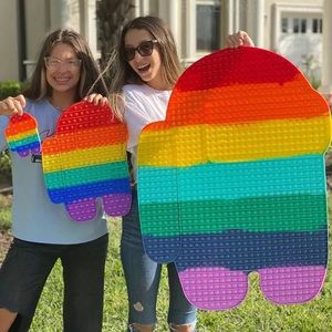 XXL Jumbo Size Pop it Fidget Toy Bubble Game Rainbow Sensory Educational Toys